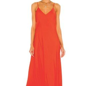 Essentiel Antwerp Zirk Long Slip Dress in Spicy Orange. Size 4